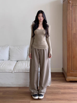 wide-leg casual pants