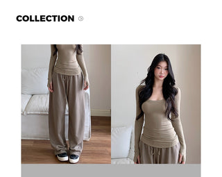 wide-leg casual pants