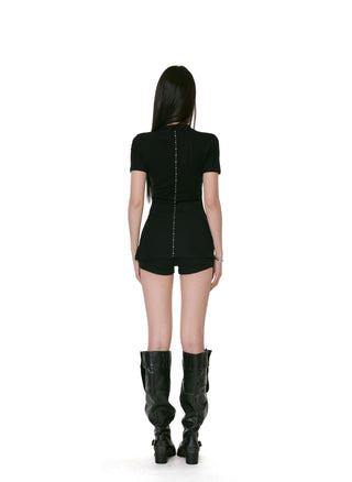 black slim tee
