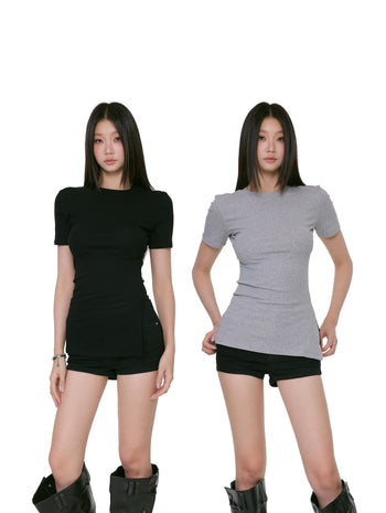 black slim tee