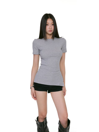 black slim tee