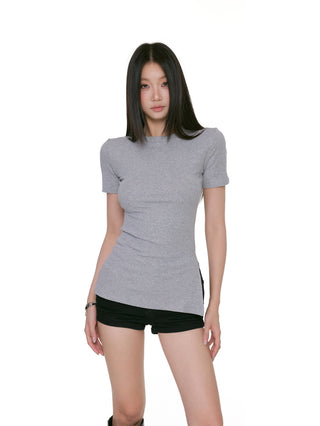 black slim tee