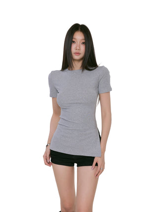 black slim tee