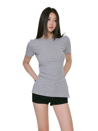black slim tee