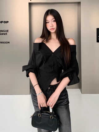 hollow shoulder top