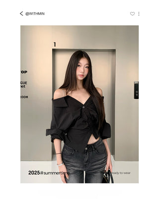 hollow shoulder top