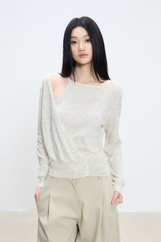 off-shoulder knit top