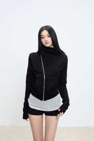 zipper short coat
