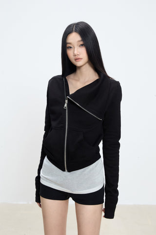 zipper short coat