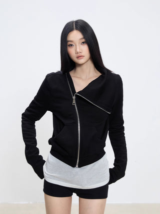 zipper short coat