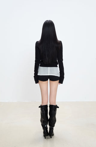 zipper short coat
