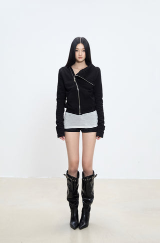 zipper short coat