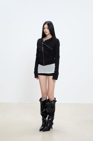 zipper short coat