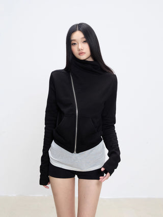 zipper short coat