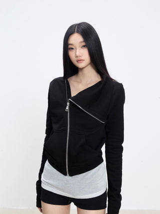 zipper short coat