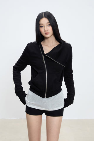 zipper short coat