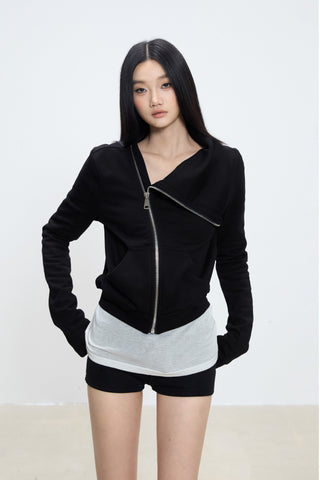 zipper short coat
