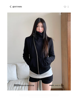 zipper short coat