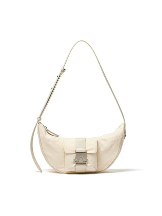 BUCKLE HOBO BAG IN IVORY