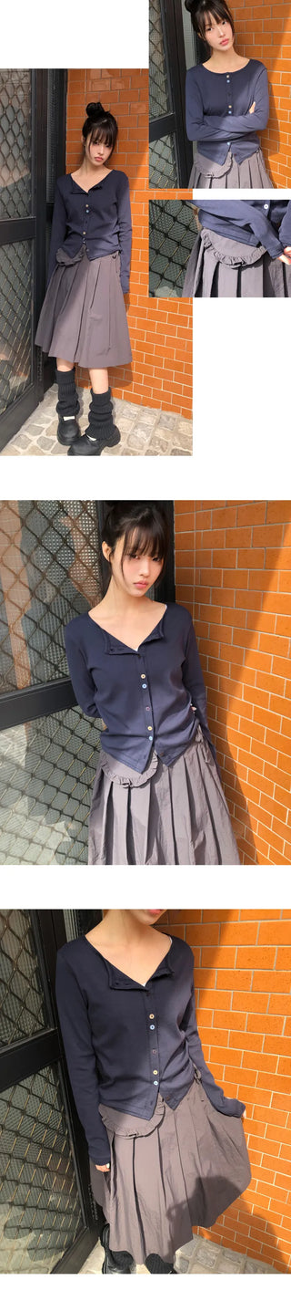 Zeb Pleated Back Elastic Midi Skirt