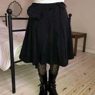 Zeb Pleated Back Elastic Midi Skirt