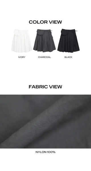 Zeb Pleated Back Elastic Midi Skirt