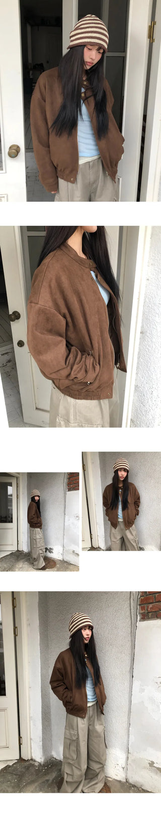 Brock Suede Two-Way Blouson Jacket