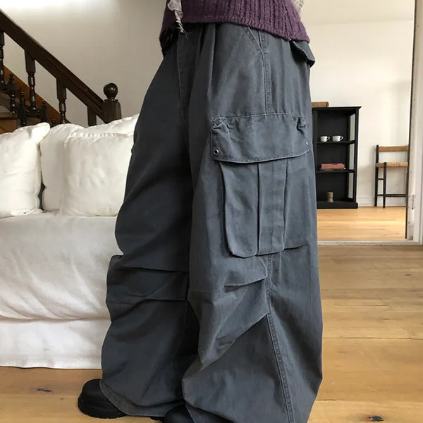 Karok Two-Pintuck Cargo Wide Pants