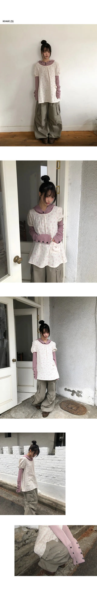 Karok Two-Pintuck Cargo Wide Pants