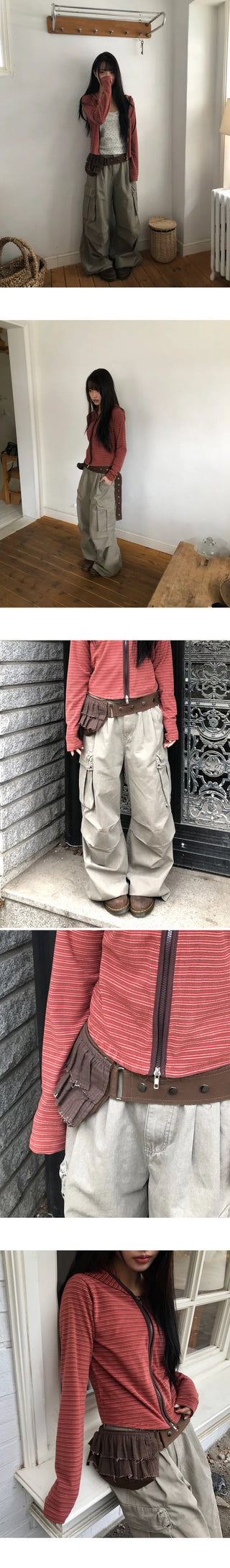 Karok Two-Pintuck Cargo Wide Pants