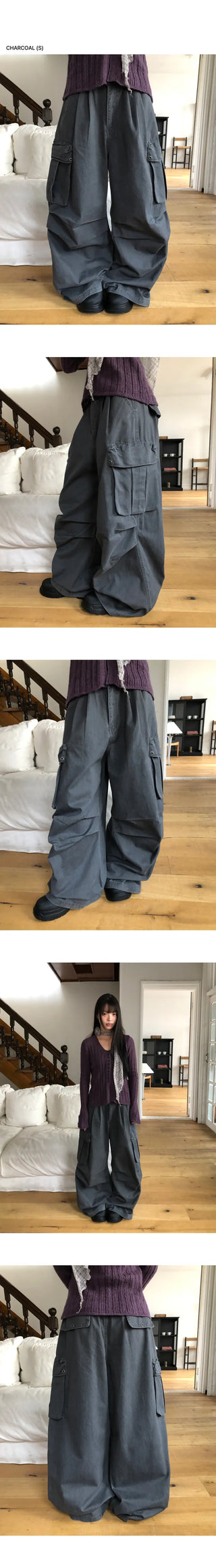 Karok Two-Pintuck Cargo Wide Pants