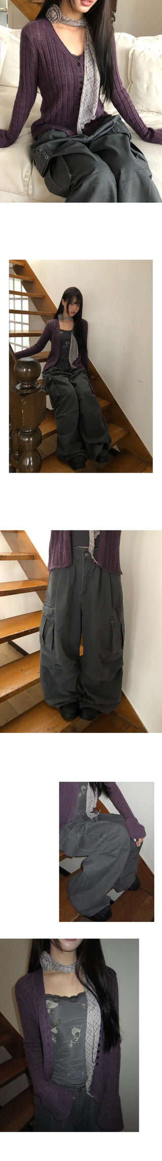 Karok Two-Pintuck Cargo Wide Pants