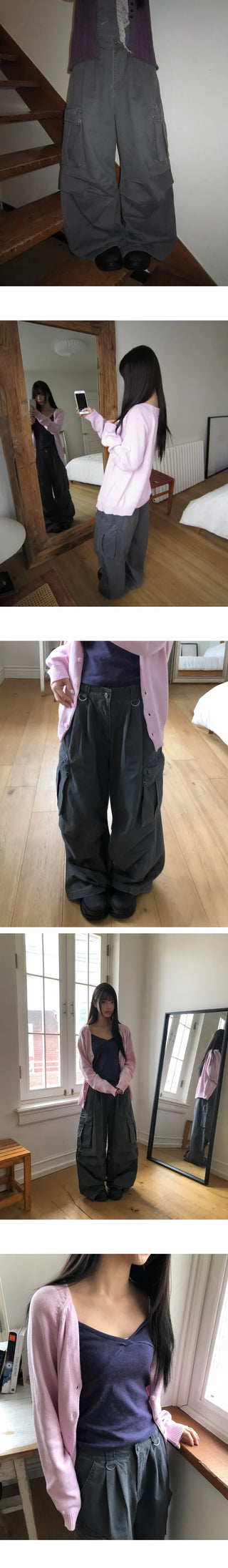 Karok Two-Pintuck Cargo Wide Pants