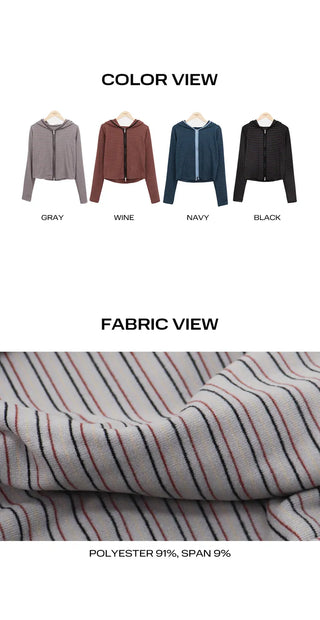 Rovan Slim Stripe Two-Way Zip-Up Hoodie