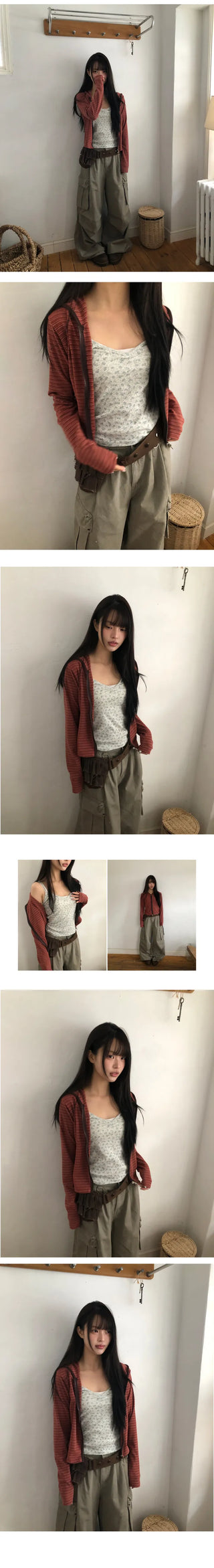 Rovan Slim Stripe Two-Way Zip-Up Hoodie