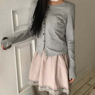 Mav Mix Color Button Point Cardigan