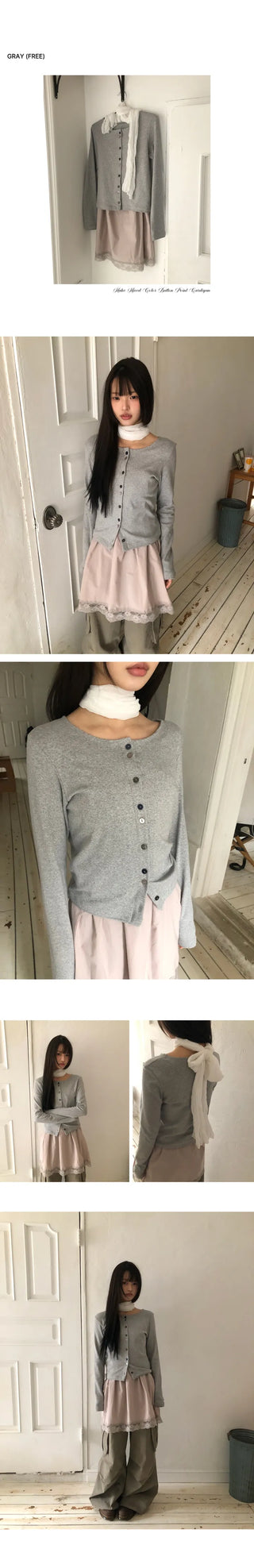 Mav Mix Color Button Point Cardigan