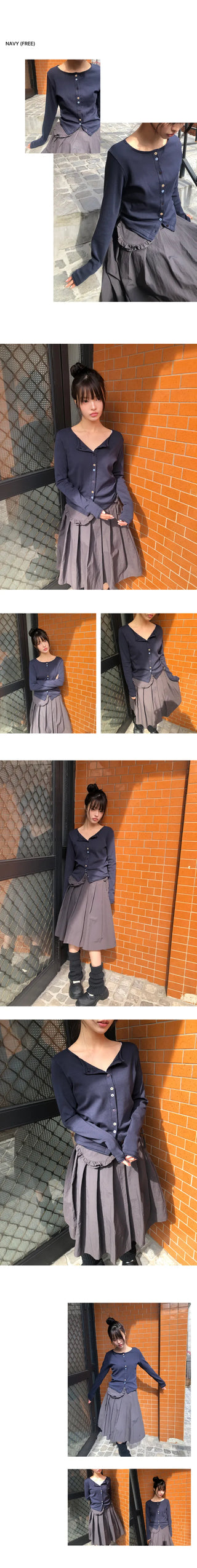 Mav Mix Color Button Point Cardigan