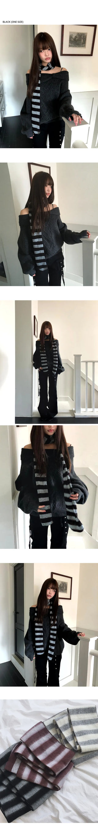 Dana Striped Simple Scarf