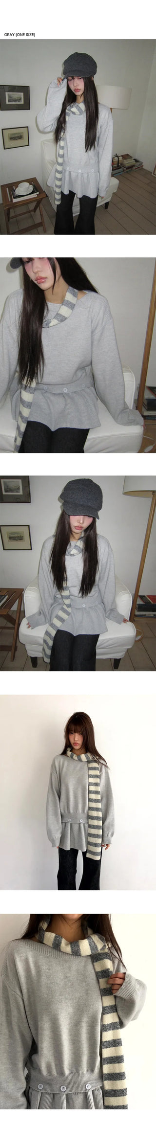 Dana Striped Simple Scarf