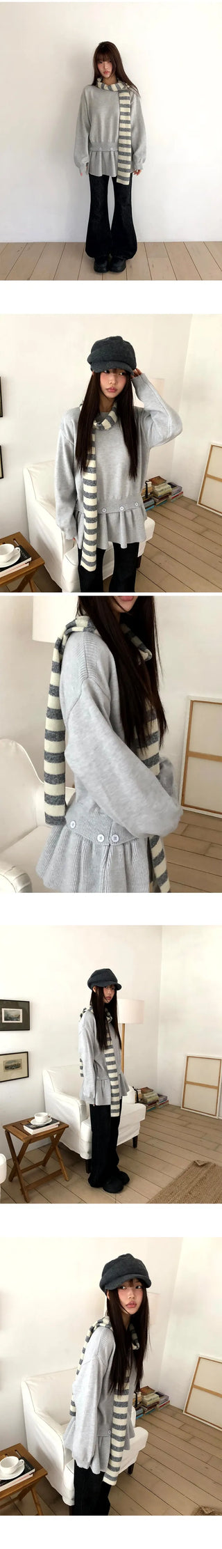 Dana Striped Simple Scarf