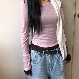 Maden See-through Layered Long Sleeve T-shirt