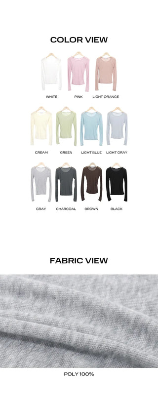 Maden See-through Layered Long Sleeve T-shirt