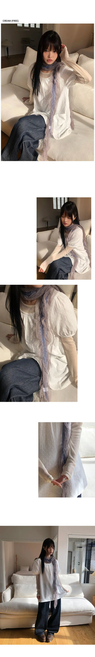 Maden See-through Layered Long Sleeve T-shirt