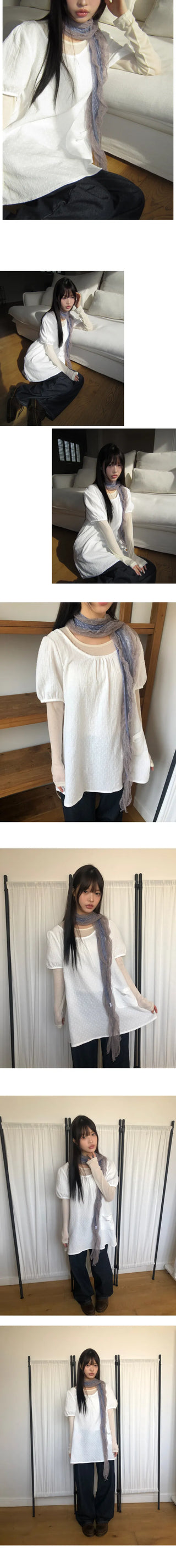 Maden See-through Layered Long Sleeve T-shirt