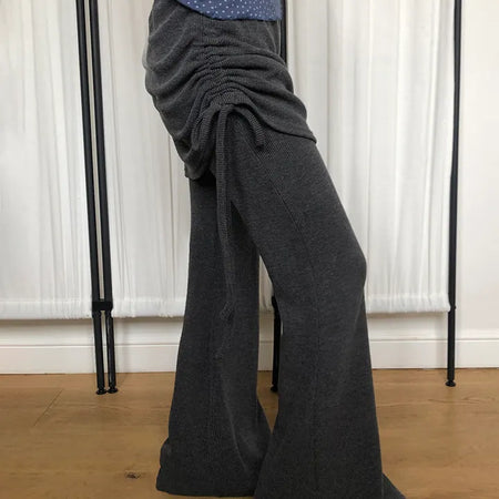 Laden Shirred Bootcut Skirt Pants