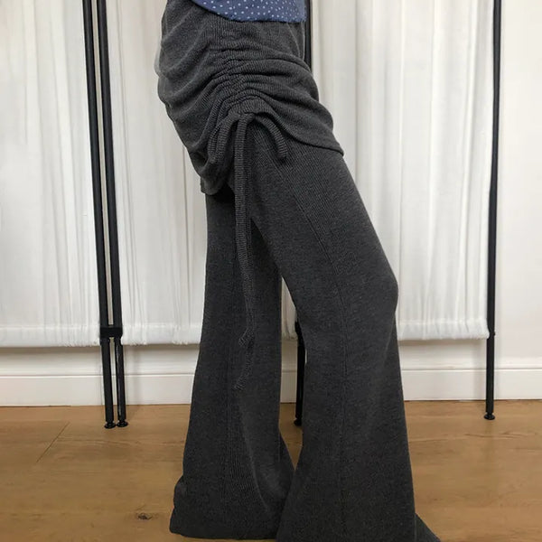 Laden Shirred Bootcut Skirt Pants