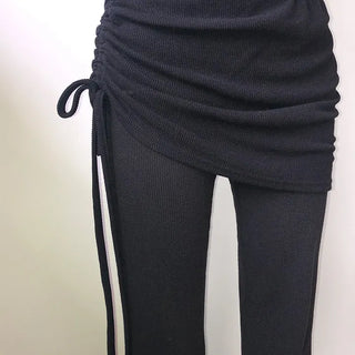 Laden Shirred Bootcut Skirt Pants