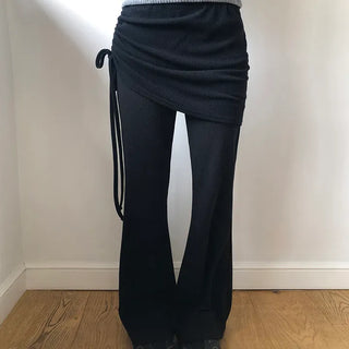 Laden Shirred Bootcut Skirt Pants