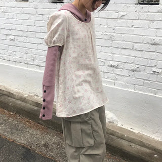 Arell Flower Short Sleeve Mini Dress